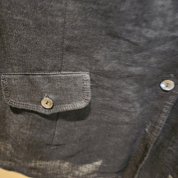 JONES NEW YORK Black 100% Linen Button Down Blouse size 12 - Picture 8 of 10